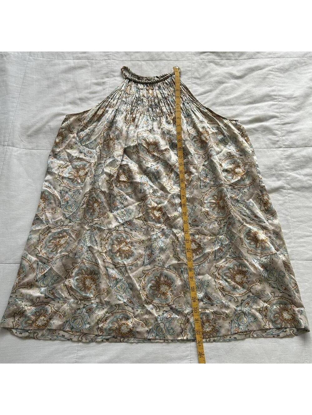 Zara Multicolor Silk Floral Paisley Mini Dress Twisted Strap Medium - Picture 7 of 8